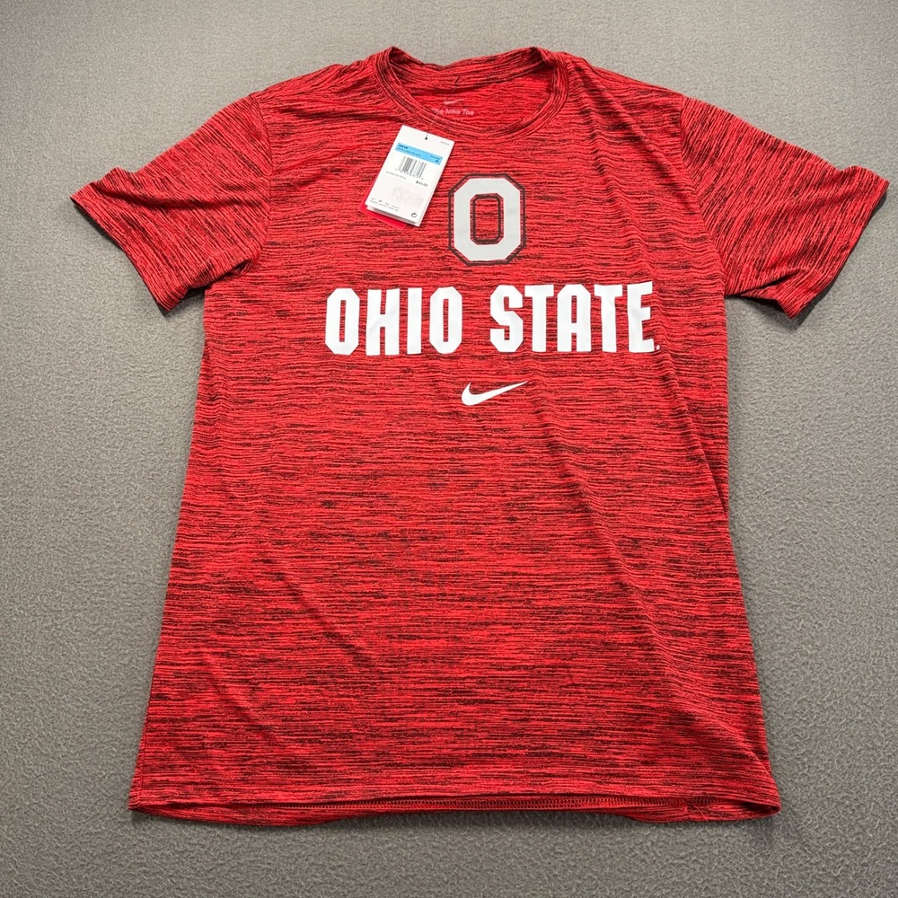 Nike Ohio State Buckeyes Dri-FIT Shirt Mens Size M Red Space Dye NKPQ-65N-OH-5PN